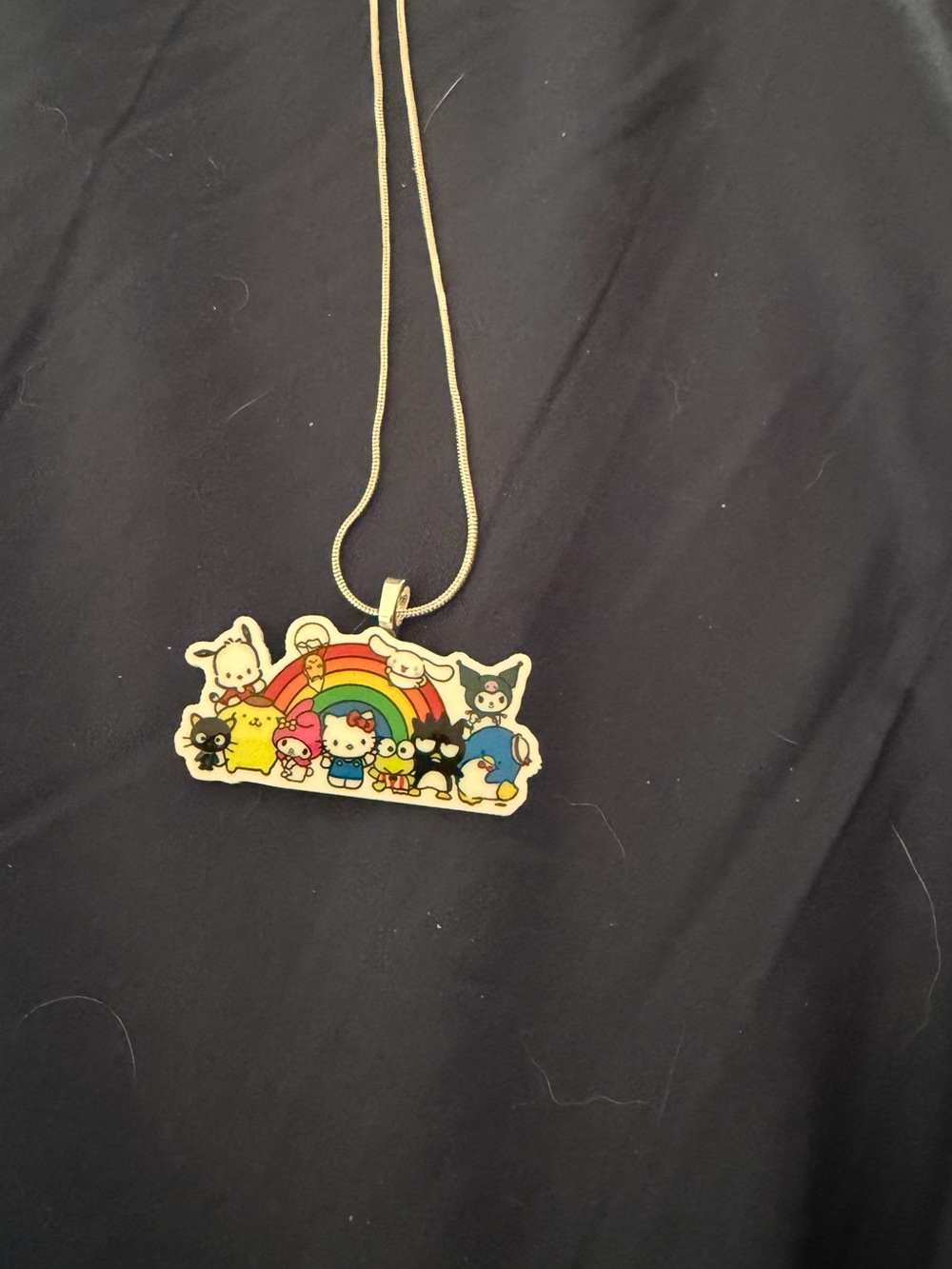 Rainbow Characters Pendant Necklace in Red Orange Yellow Green Blue